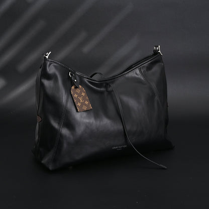 Louis Vuitton Black Mahina Leather Hobo Shoulder Bag