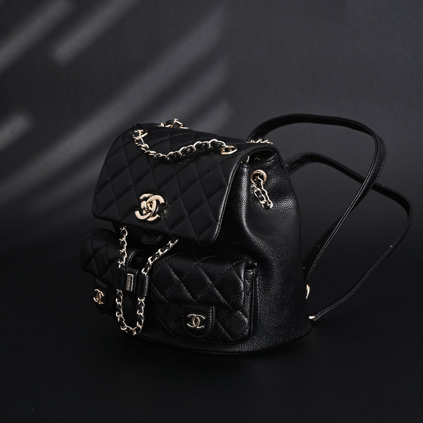 Chanel Duma Backpack – Black Quilted Lambskin with Gold-Tone Hardware