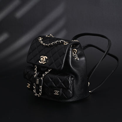 Chanel Duma Backpack – Black Quilted Lambskin with Gold-Tone Hardware